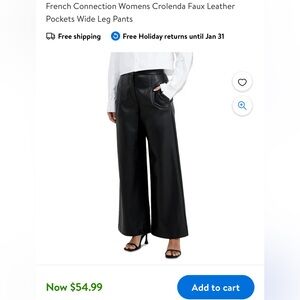 French Connection Vegan leather black pants